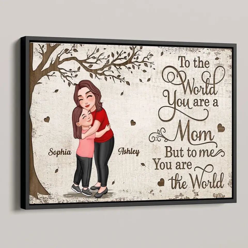 Grandma Mom Hugging Kid Under Tree Personalized Poster, Mother's Day Gift For Mom, For Grandma