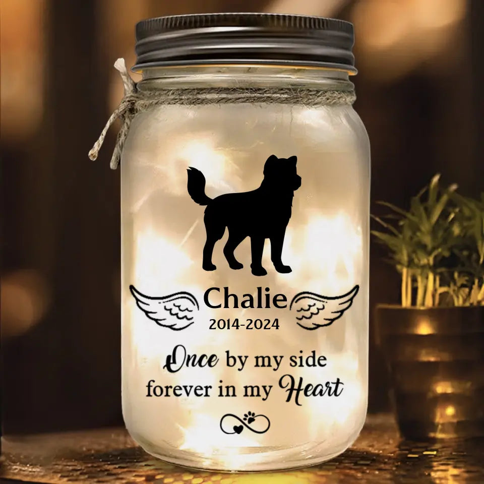 Your Light Will Always Shine In My Heart - Memorial Personalized Custom Mason Jar Light - Sympathy Gift For Pet Owners, Pet Lovers