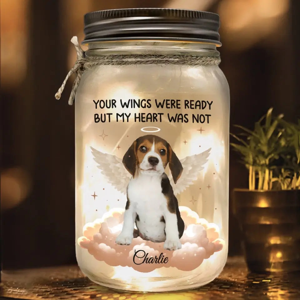 Custom Photo Forever In My Heart - Memorial Personalized Custom Mason Jar Light - Sympathy Gift For Pet Owners, Pet Lovers