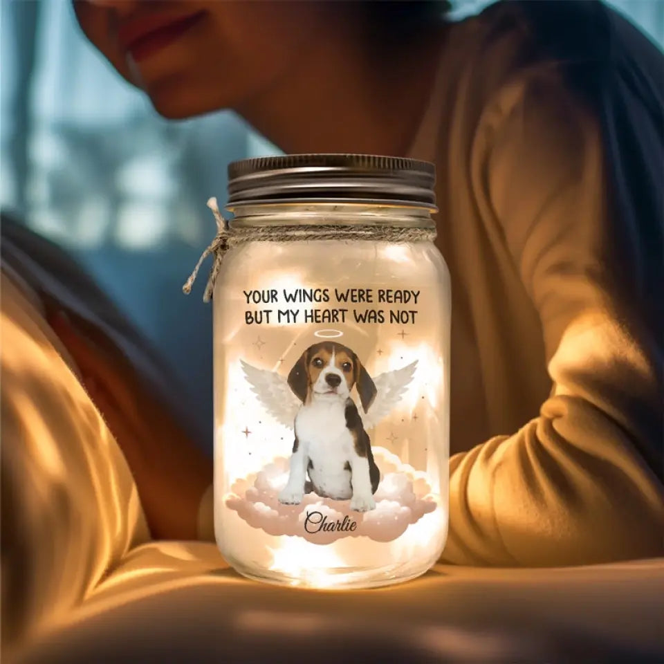 Custom Photo Forever In My Heart - Memorial Personalized Custom Mason Jar Light - Sympathy Gift For Pet Owners, Pet Lovers