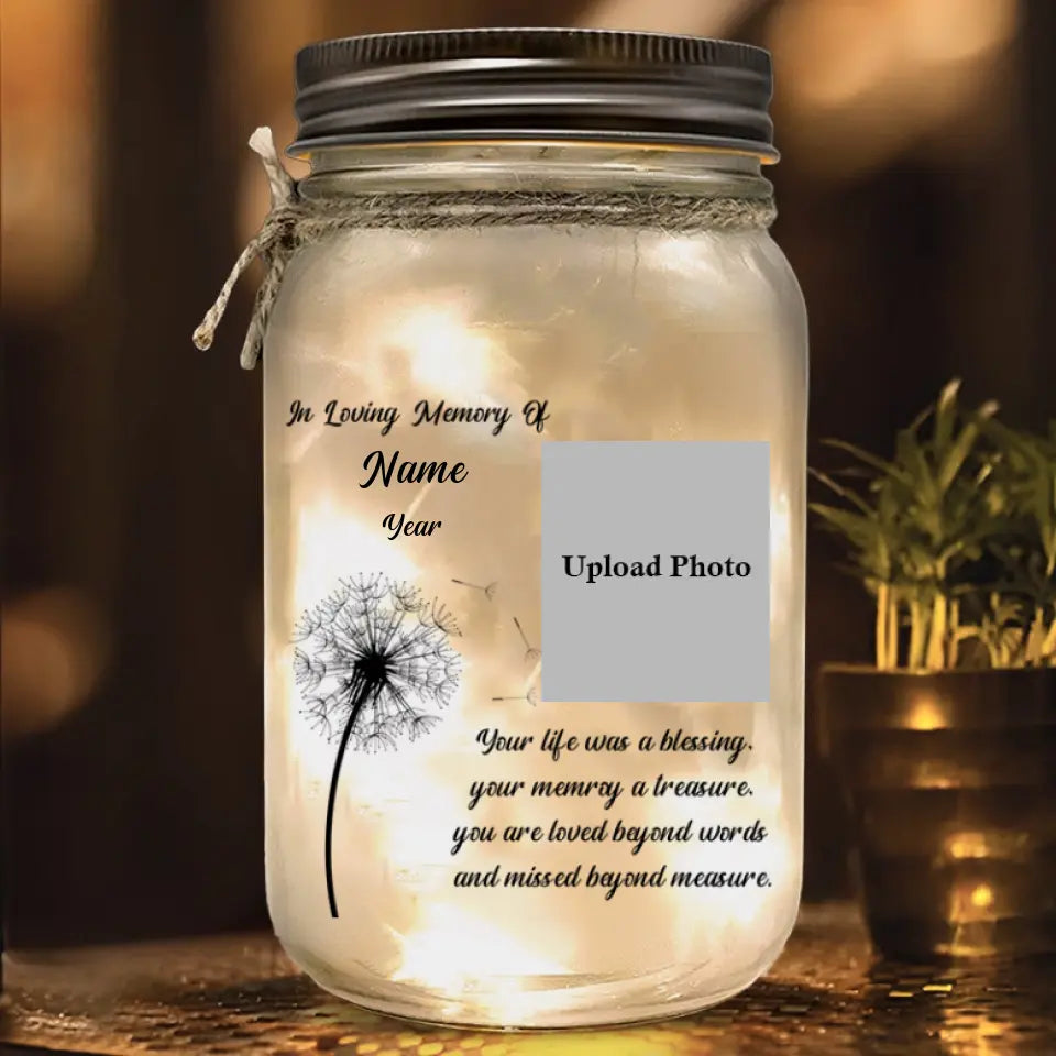 You are Loved Beyond Words - Personalized Custom Mason Jar Light-Upload Image,Memorial Gift