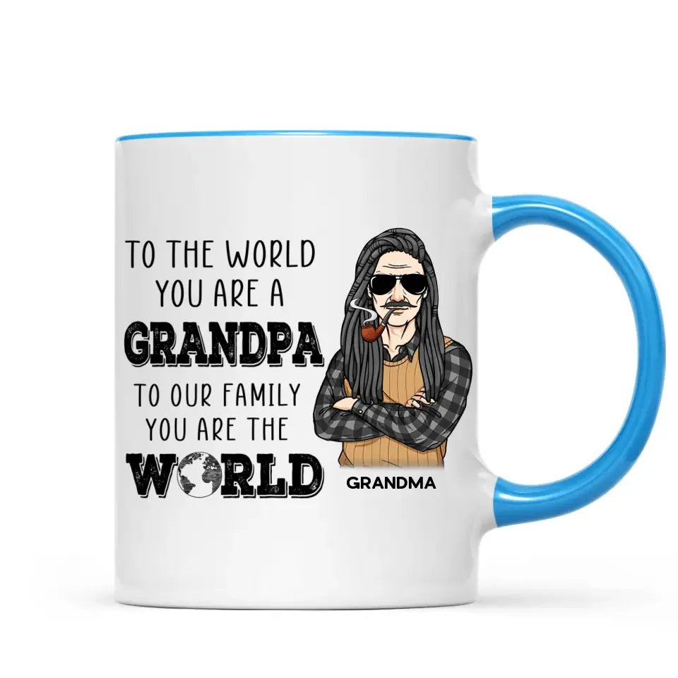 Dad Grandpa You Are The World Personalized Mug