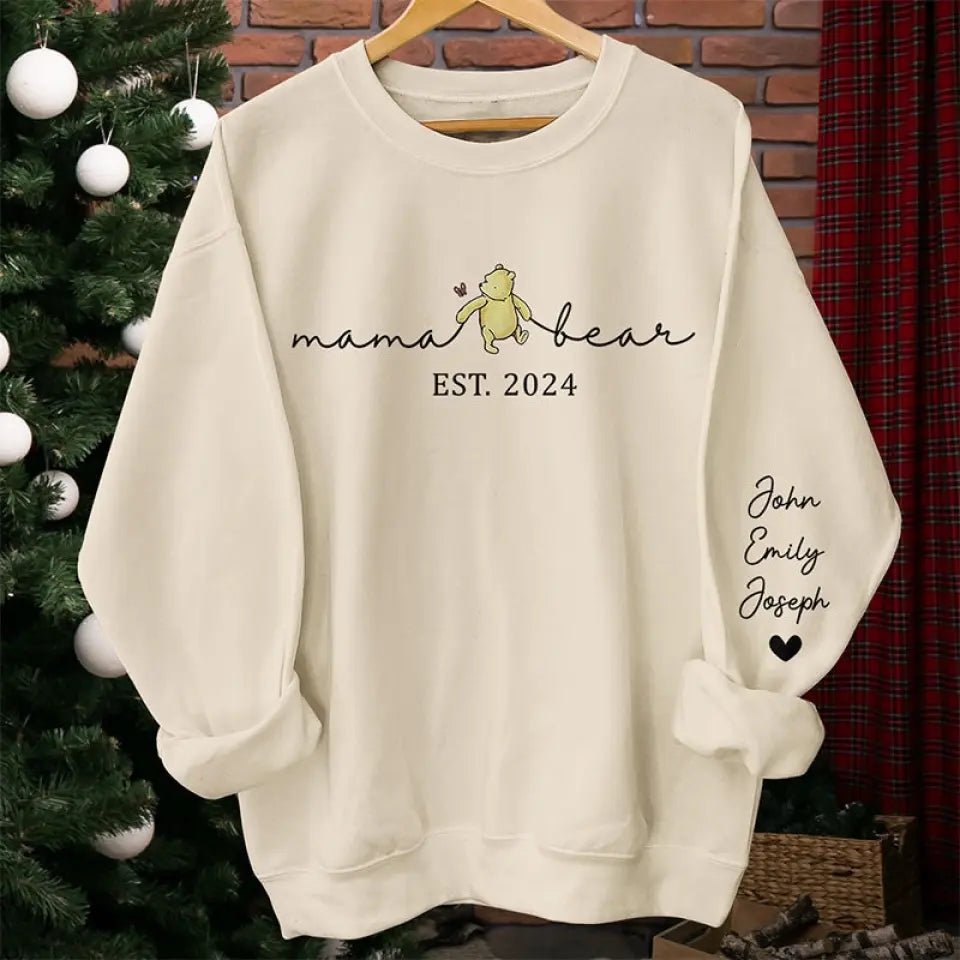 Motherhood Is The Greatest Thing - Family Personalized Custom Unisex Sweatshirt With Design On Sleeve - Gift For Mom