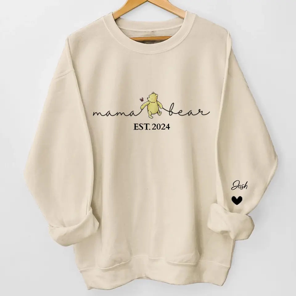 Motherhood Is The Greatest Thing - Family Personalized Custom Unisex Sweatshirt With Design On Sleeve - Gift For Mom