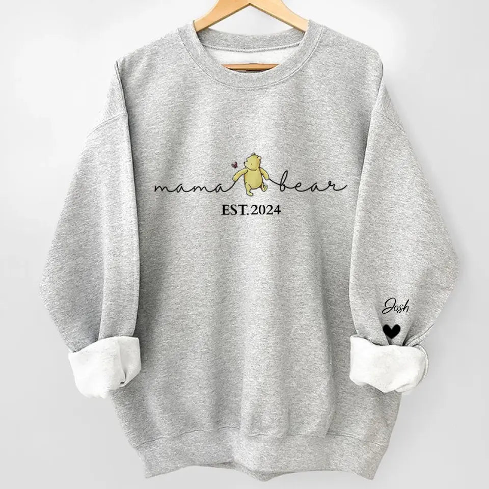 Motherhood Is The Greatest Thing - Family Personalized Custom Unisex Sweatshirt With Design On Sleeve - Gift For Mom