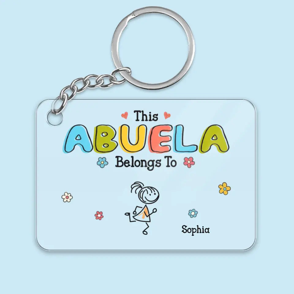 This Grandma Belongs To Drawing Personalized Acrylic Keychain