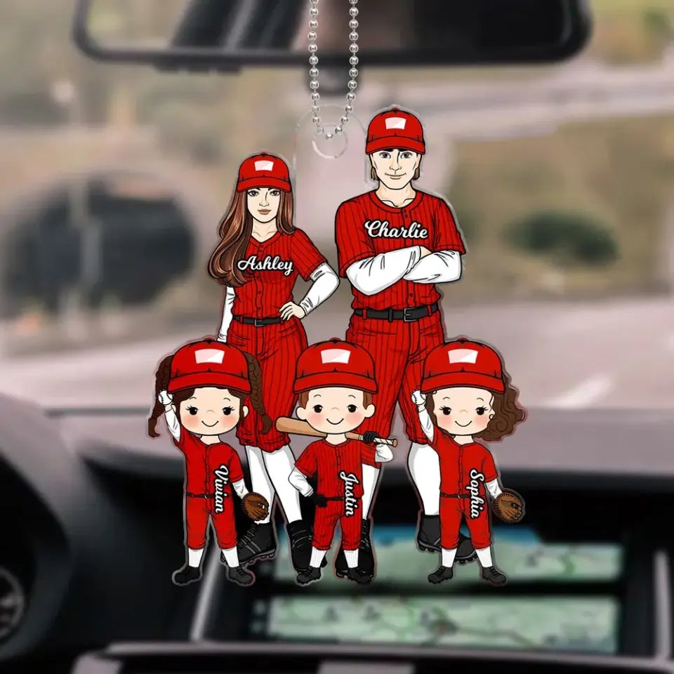 Baseball Family Personalized Car Hanger Acrylic Ornament