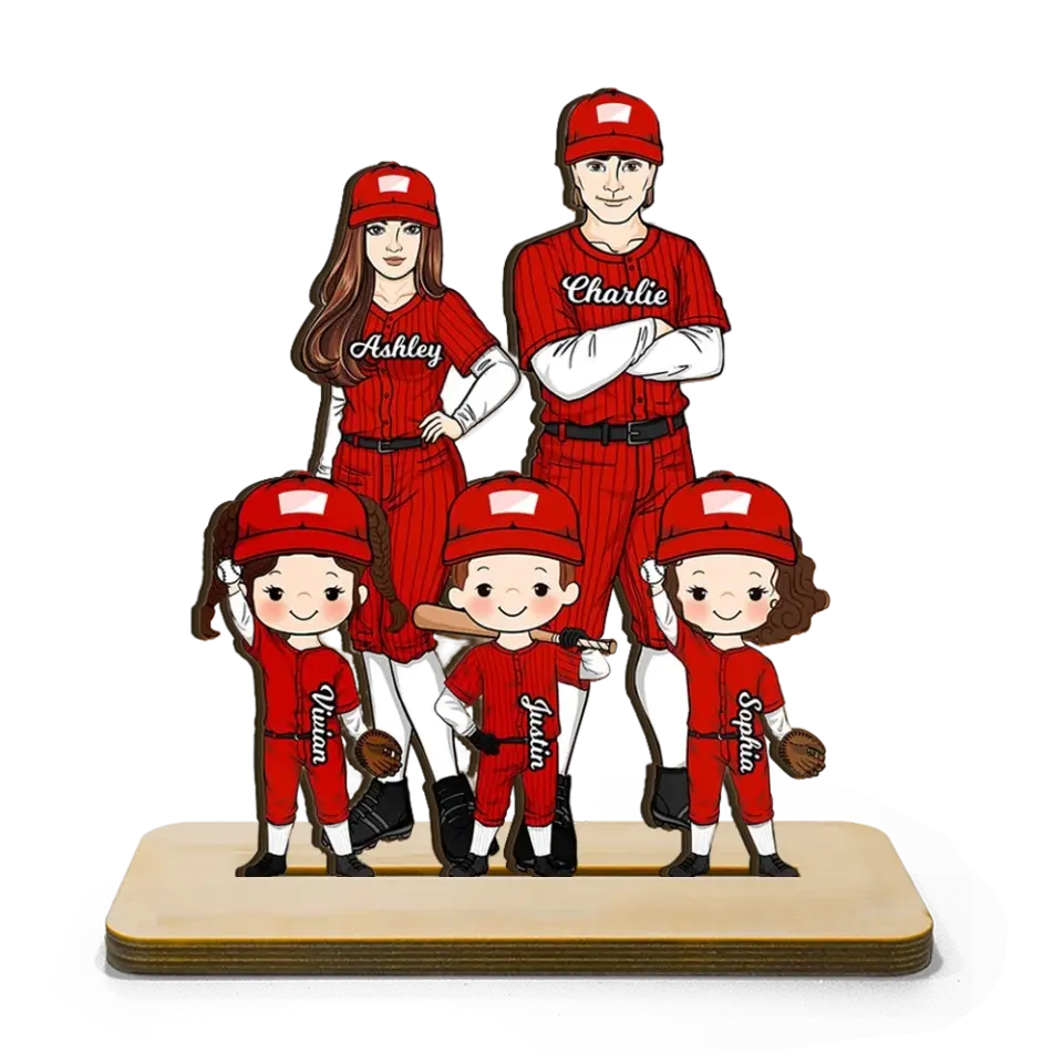 Baseball Family Personalized Standing Wooden Plaque