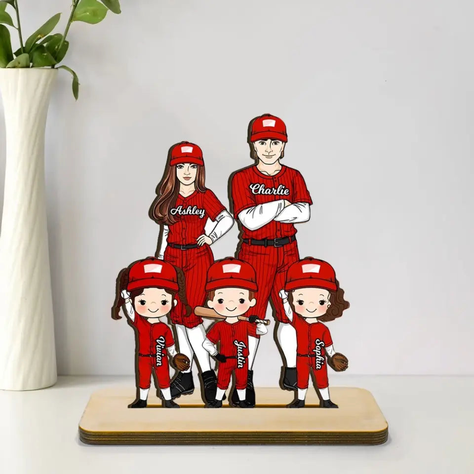 Baseball Family Personalized Standing Wooden Plaque