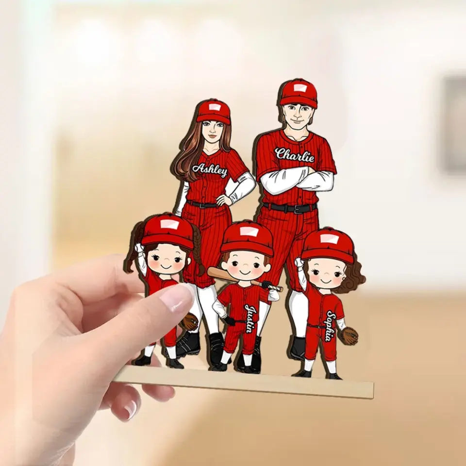 Baseball Family Personalized Standing Wooden Plaque