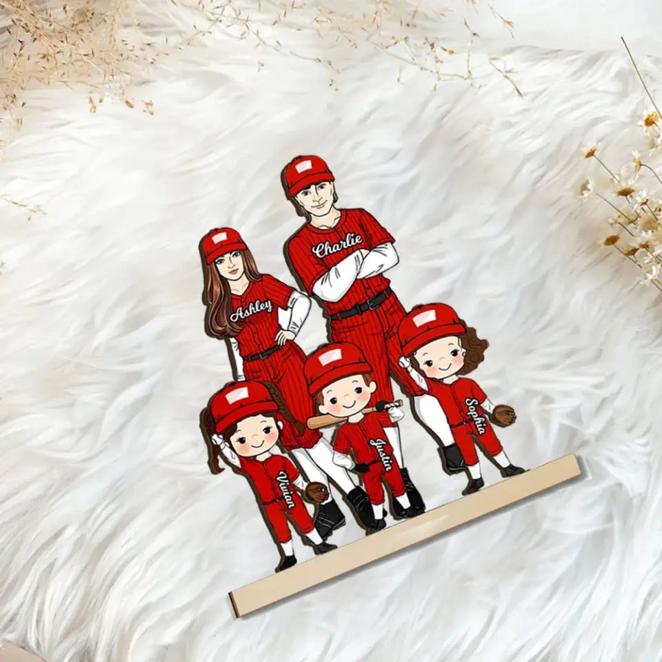 Baseball Family Personalized Standing Wooden Plaque