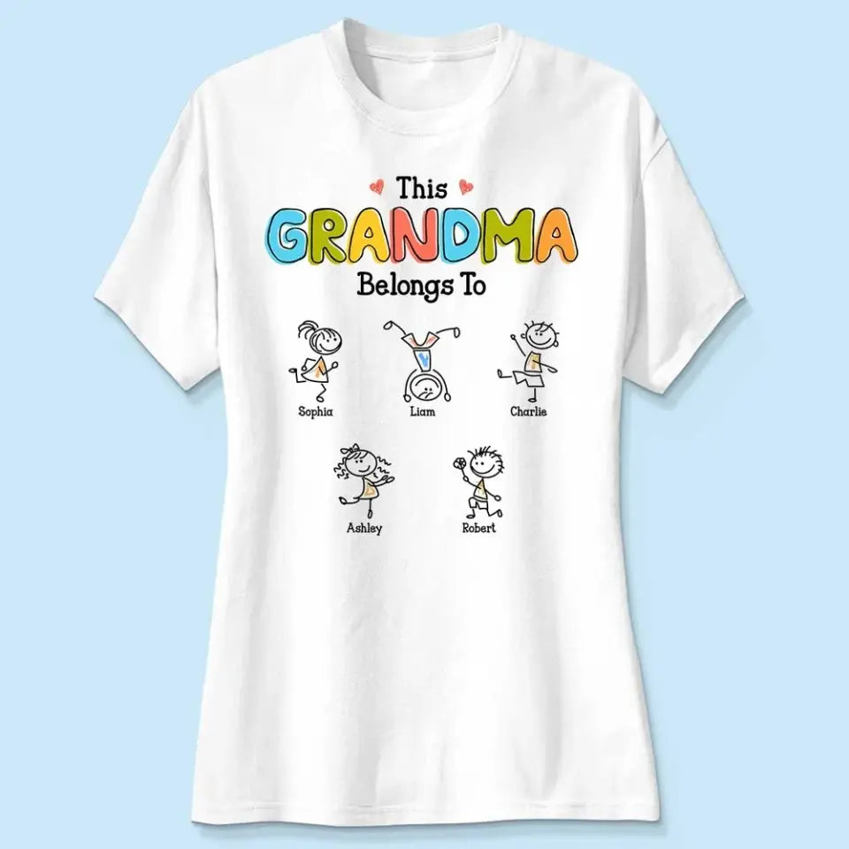 This Grandma Belongs To Drawing Personalized Shirt