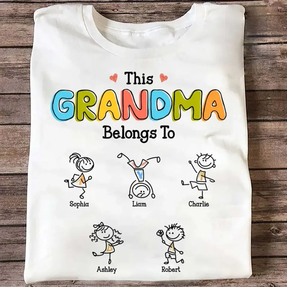 This Grandma Belongs To Drawing Personalized Shirt