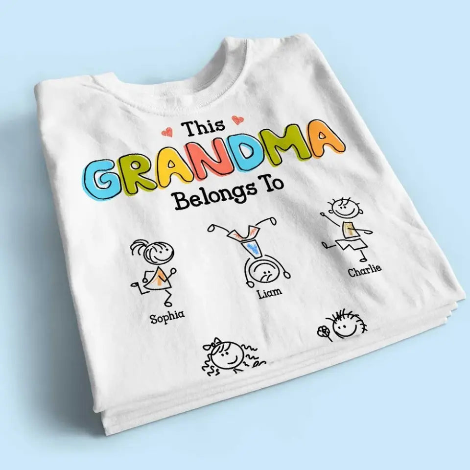 This Grandma Belongs To Drawing Personalized Shirt