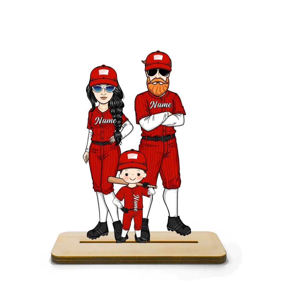 Baseball Family Personalized Standing Wooden Plaque