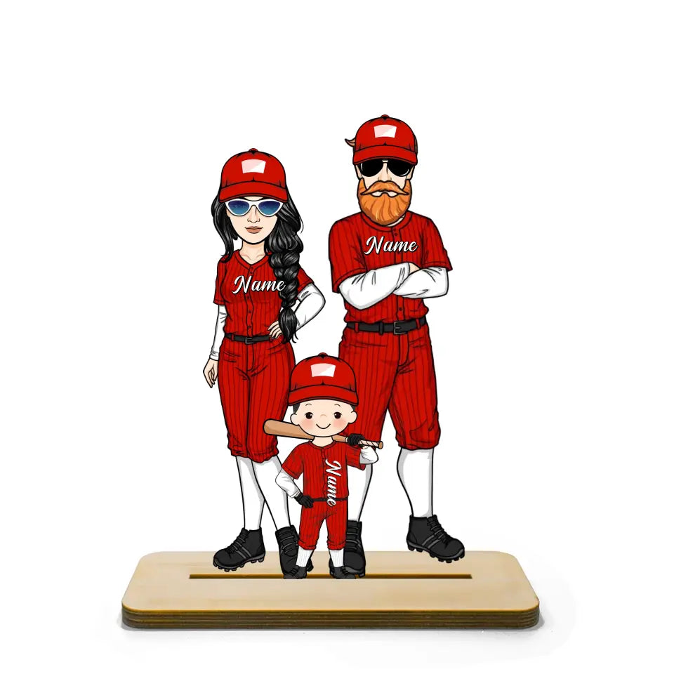 Baseball Family Personalized Standing Wooden Plaque