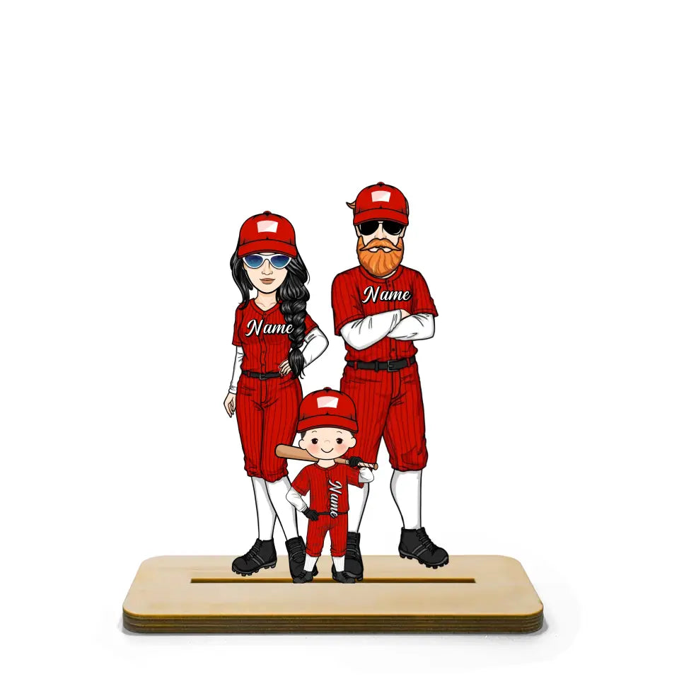 Baseball Family Personalized Standing Wooden Plaque