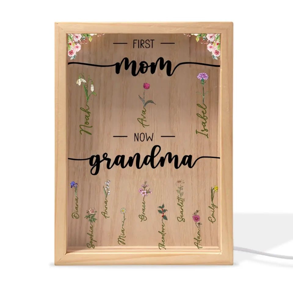 First Mom Now Grandma - Personalized Frame Light Box