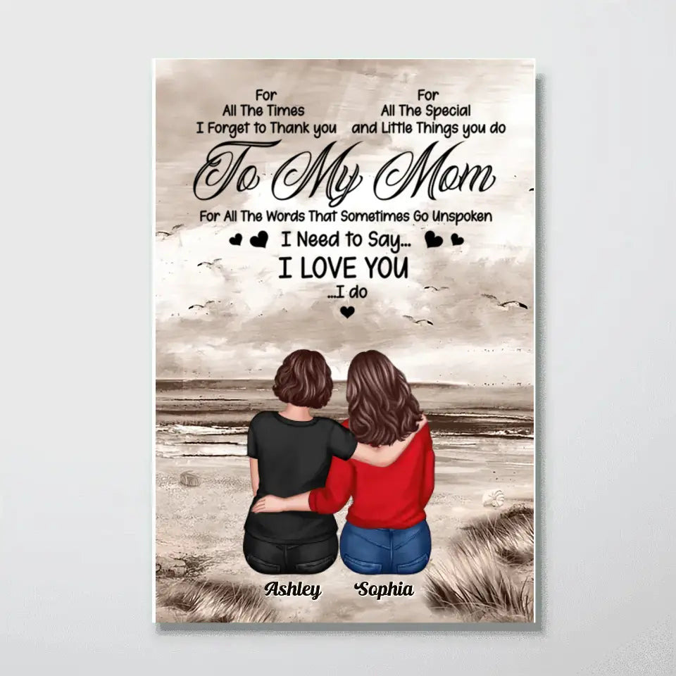 To My Mom Retro Personalized Vertical Poster