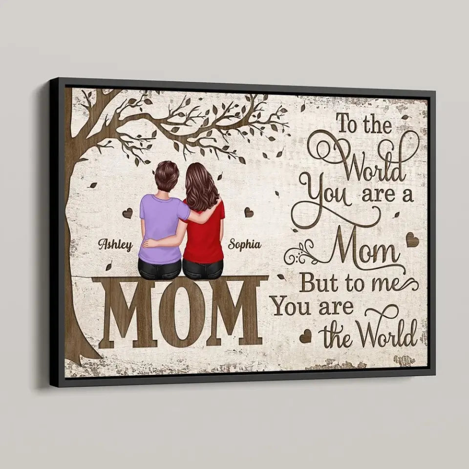 To The World You Are A Mom Under The Tree Personalized Horizontal Poster