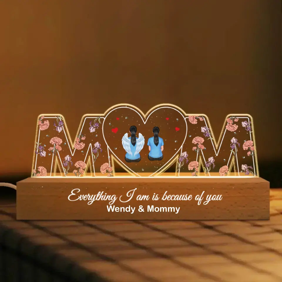 Heartlight Memories: Custom Family Glow, Custom Birth Month Flower Led Night Light, Gift For Mother's Day 2024