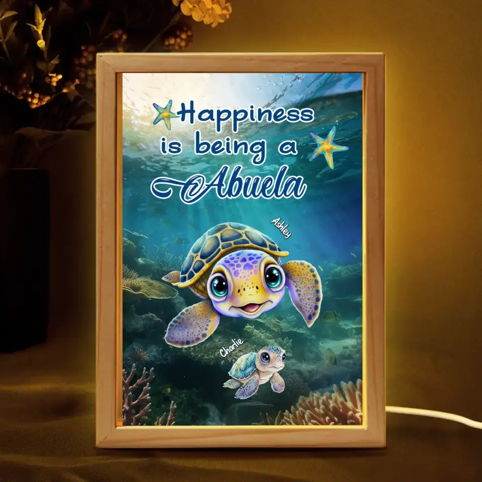 Grandma Grạndkids Turtles Under Sea Personalized Frame Light Box