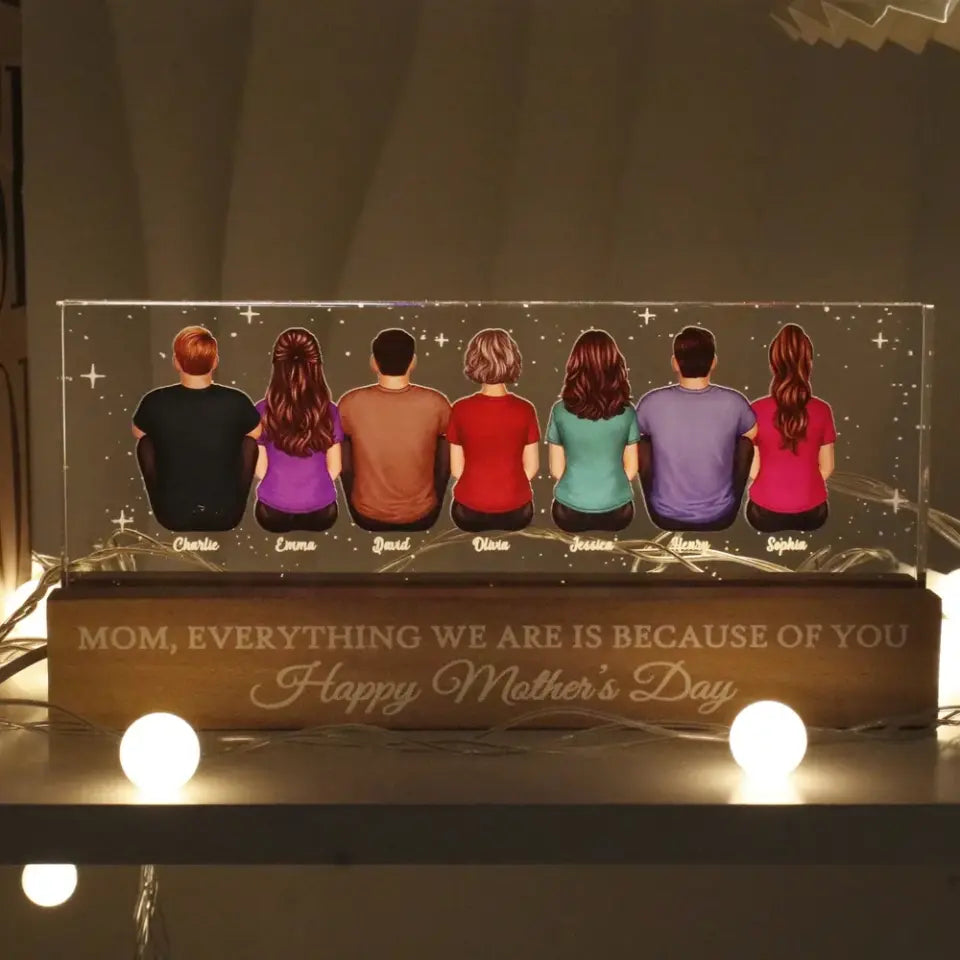 Everything I Am Gift For Mom Personalized Acrylic Block Personalized LED Night Light