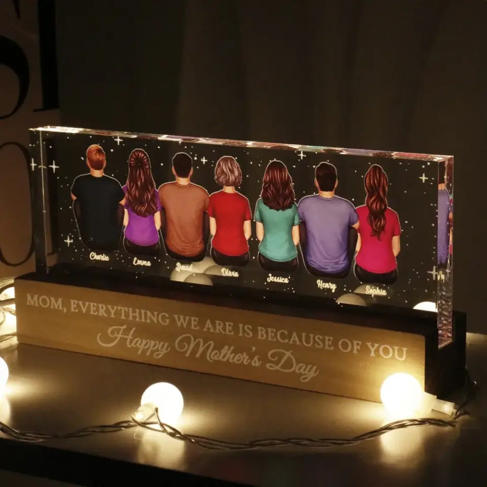 Everything I Am Gift For Mom Personalized Acrylic Block Personalized LED Night Light