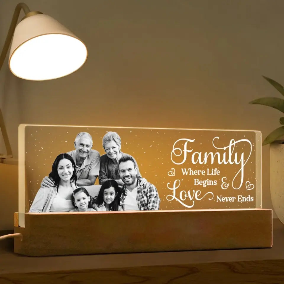 Father's Day Delight - Monochrome Memories in Full Flight - Custom LED Night Light