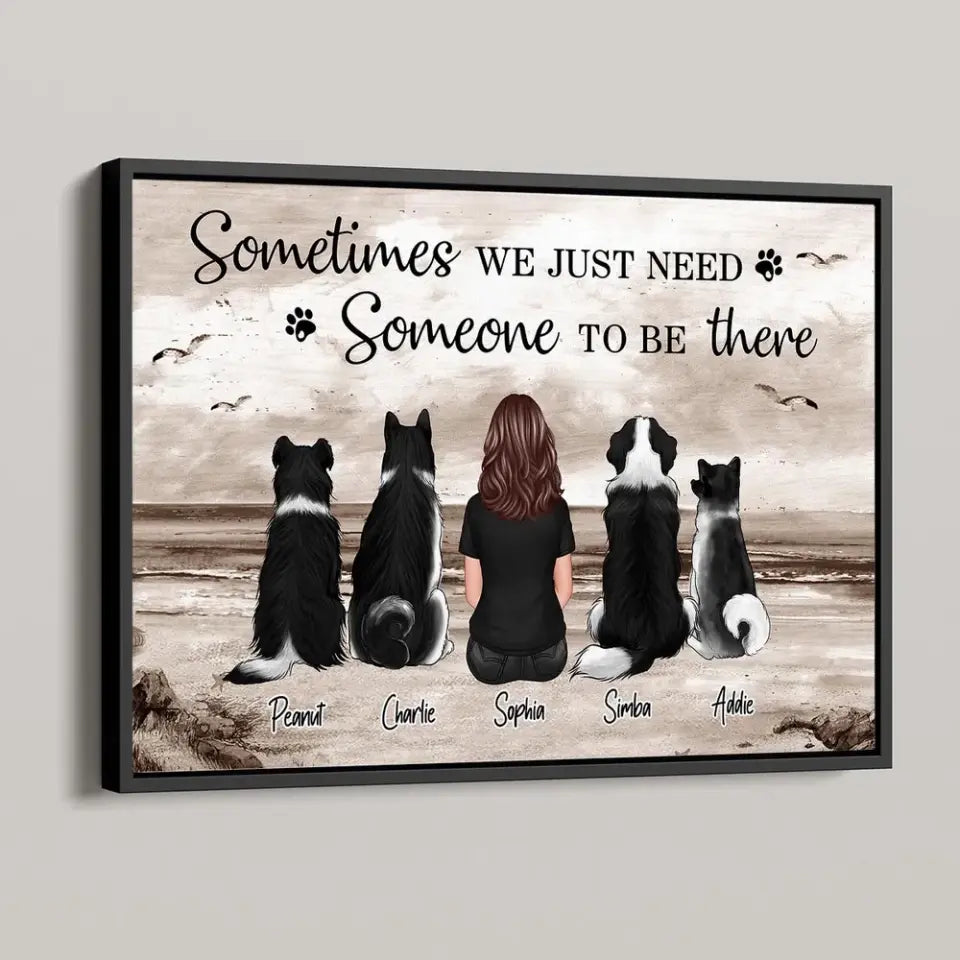 We Just Need Someone To Be There Retro Beach Landscape Gift For Dog Mom, Dog Dad, Cat Mom, Cat Dad Personalized Horizontal Poster