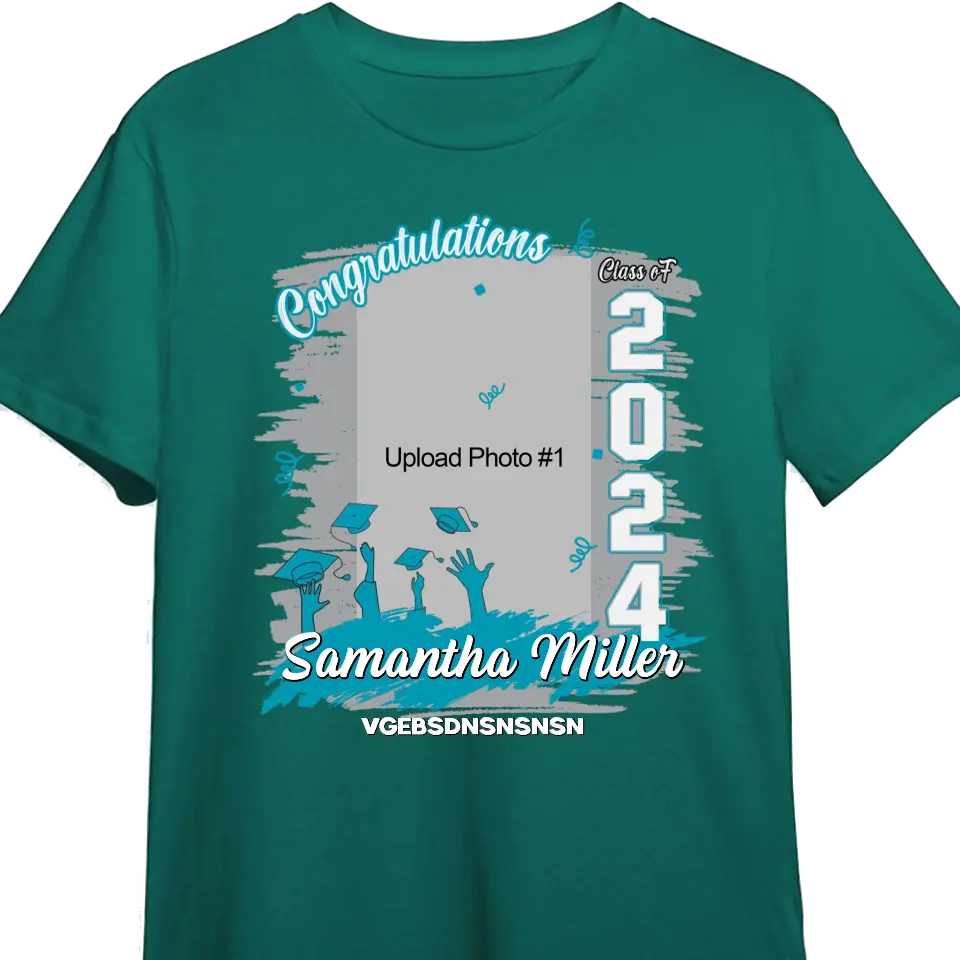 Congratulations Grad 2024 Photo Inserted Graduation Gift Personalized Shirt