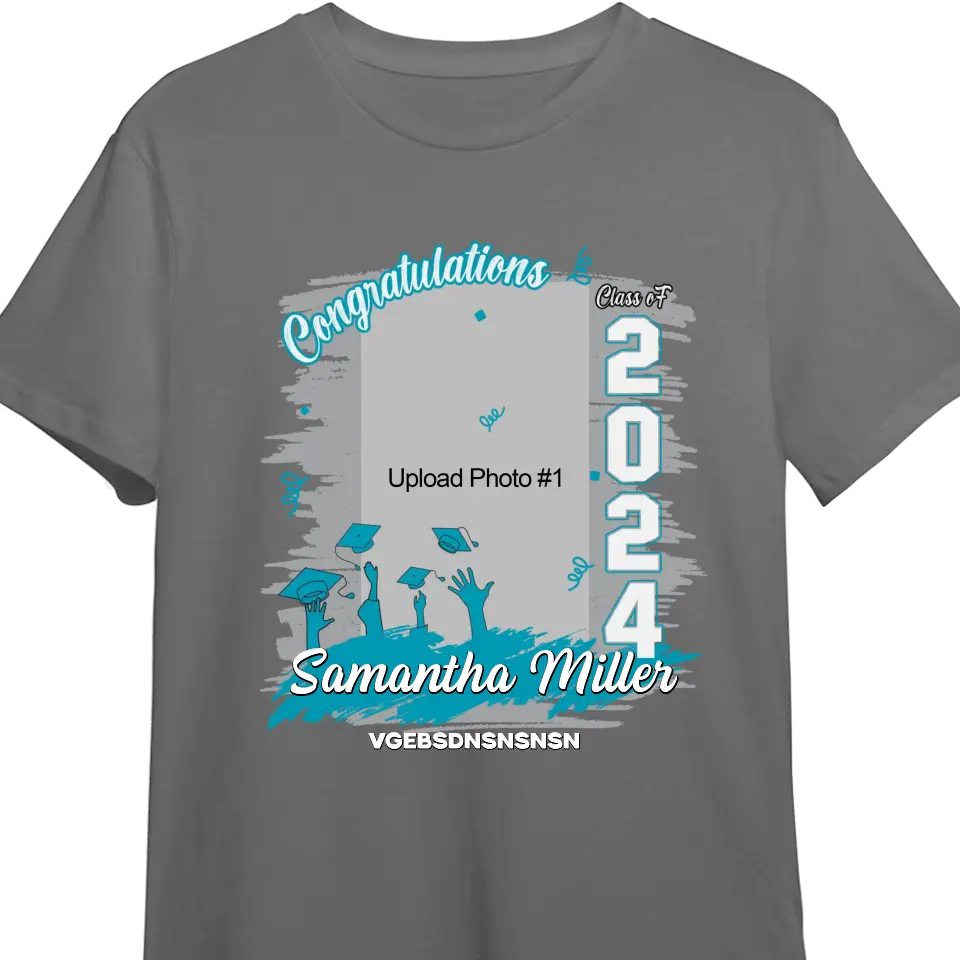 Congratulations Grad 2024 Photo Inserted Graduation Gift Personalized Shirt