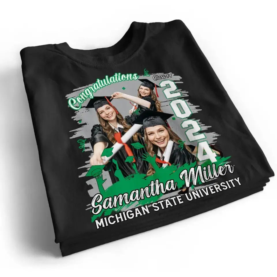 Congratulations Grad 2024 Photo Inserted Graduation Gift Personalized Shirt