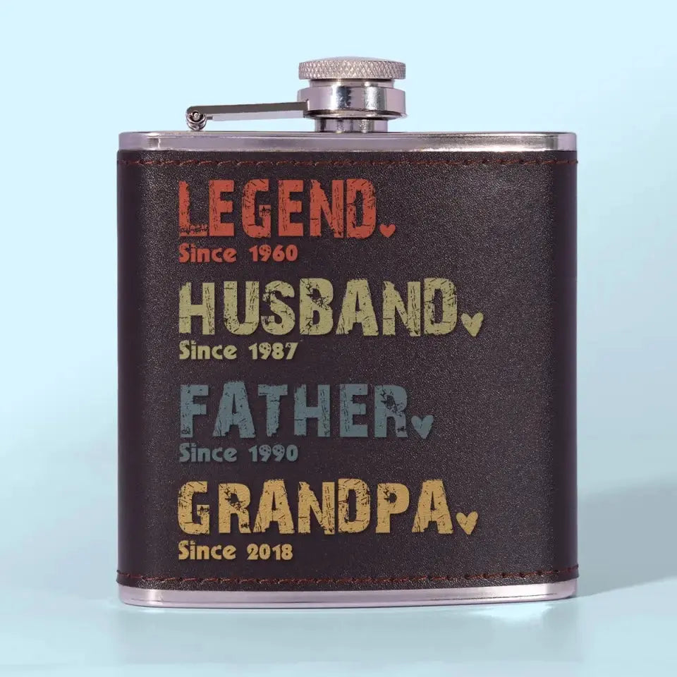 The Amazing Journey Of A Man - Family Personalized Custom Hip Flask - Father's Day, Gift For Dad, Grandpa