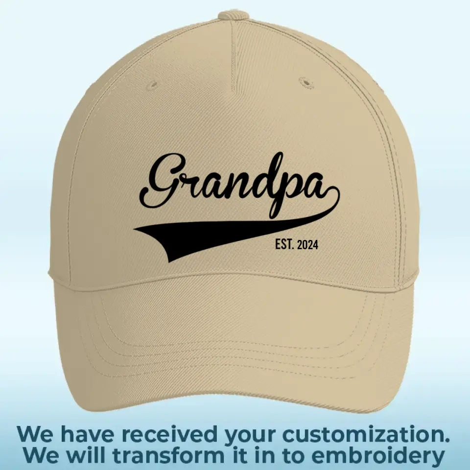 Hey Dad, You're Doing A Great Job - Family Personalized Custom Line Embroidered Cap - Father's Day, Gift For Dad