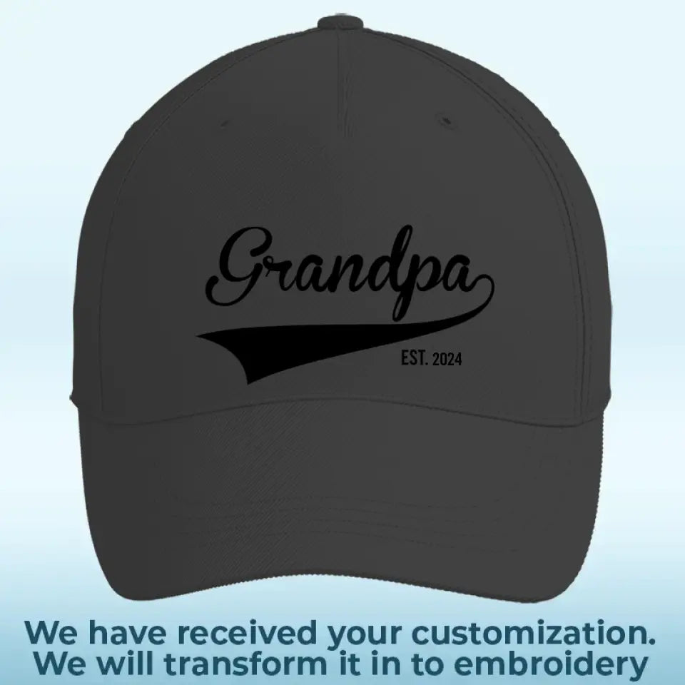 Hey Dad, You're Doing A Great Job - Family Personalized Custom Line Embroidered Cap - Father's Day, Gift For Dad