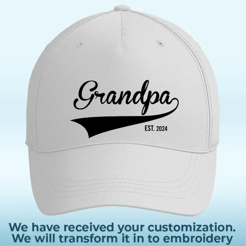 Hey Dad, You're Doing A Great Job - Family Personalized Custom Line Embroidered Cap - Father's Day, Gift For Dad