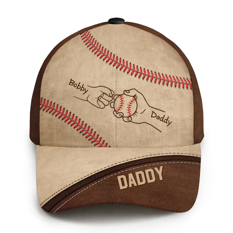 Baseball Dad Grandpa Fist Bump Personalized Classic Cap