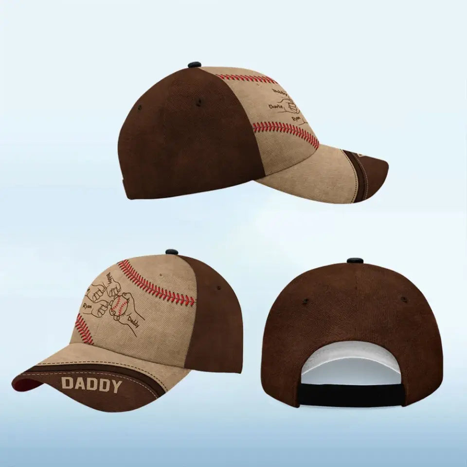 Baseball Dad Grandpa Fist Bump Personalized Classic Cap