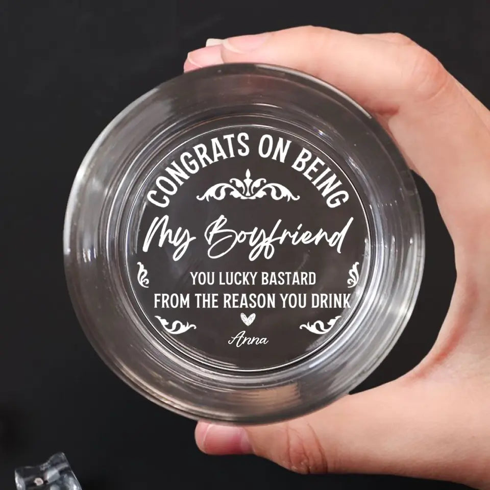 Congrats On Being My Husband - Personalized Engraved Whiskey Glass