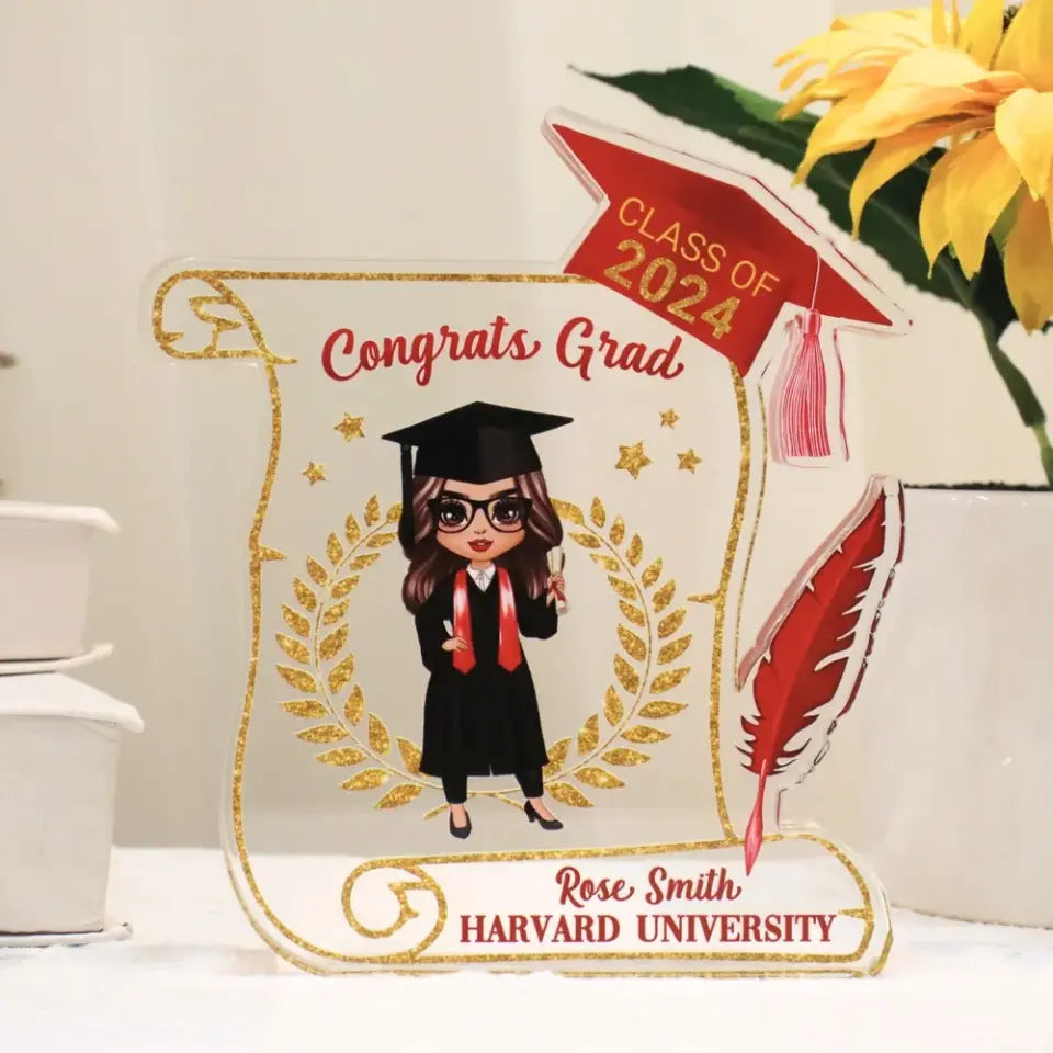 Class of 2024 Graduation Gift for Daughter Personalized Acrylic Block Plaque