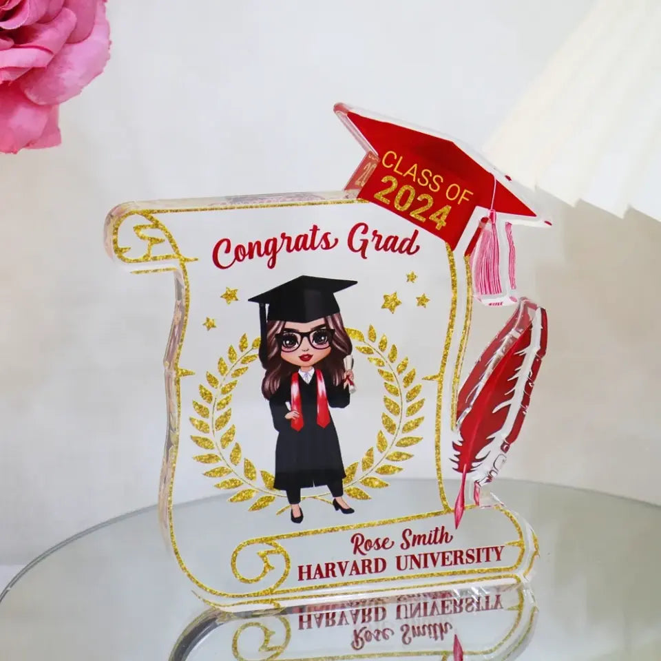 Class of 2024 Graduation Gift for Daughter Personalized Acrylic Block Plaque