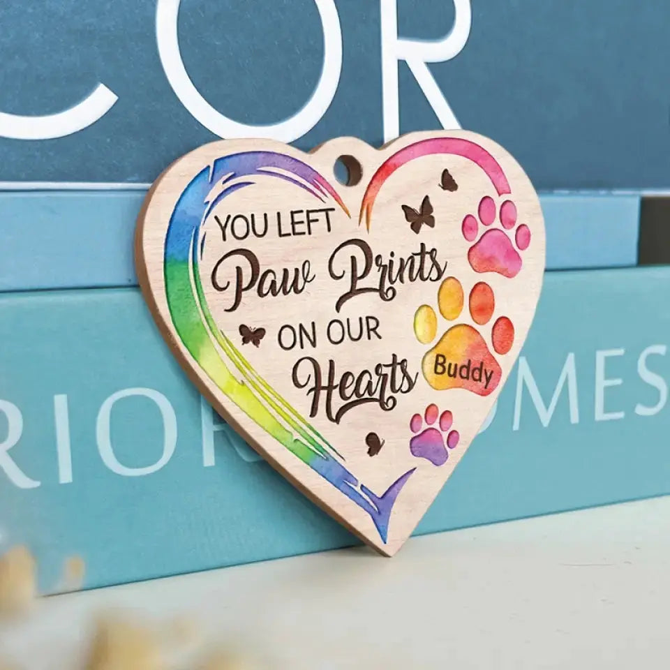 The Smallest Beings Leave The Biggest Impression - Memorial Personalized Custom Rotating Wooden Picture Frame - Sympathy Gift For Pet Owners, Pet Lovers