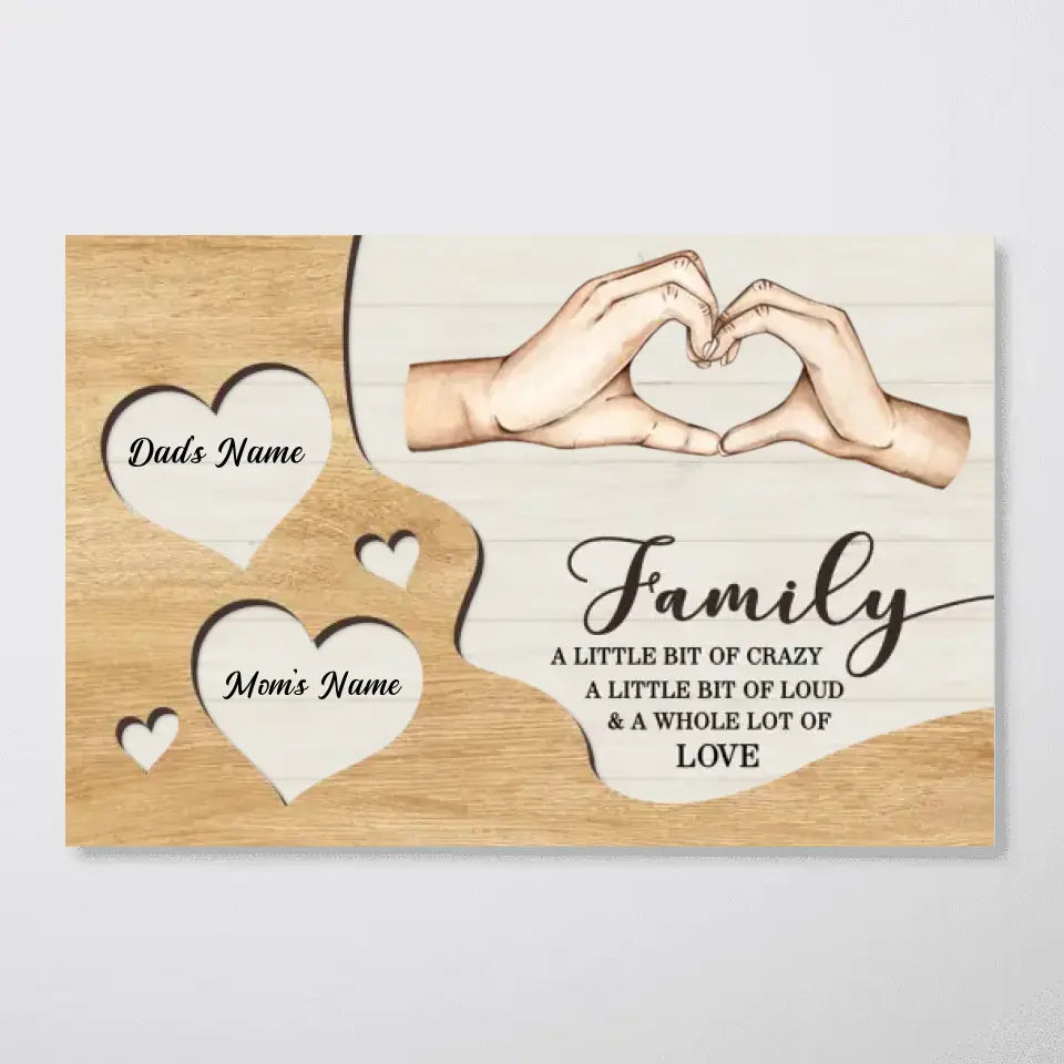 Family A Whole Lot Of Love, Family Hands, Personalized Poster