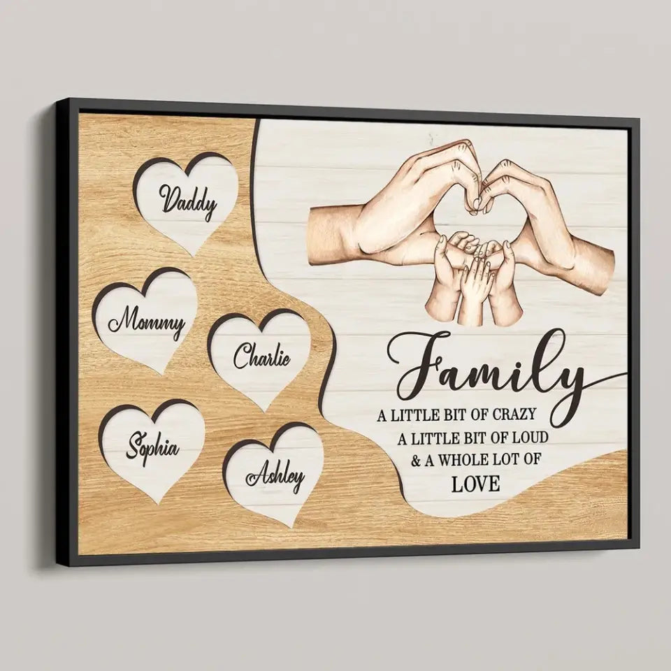 Family A Whole Lot Of Love, Family Hands, Personalized Poster