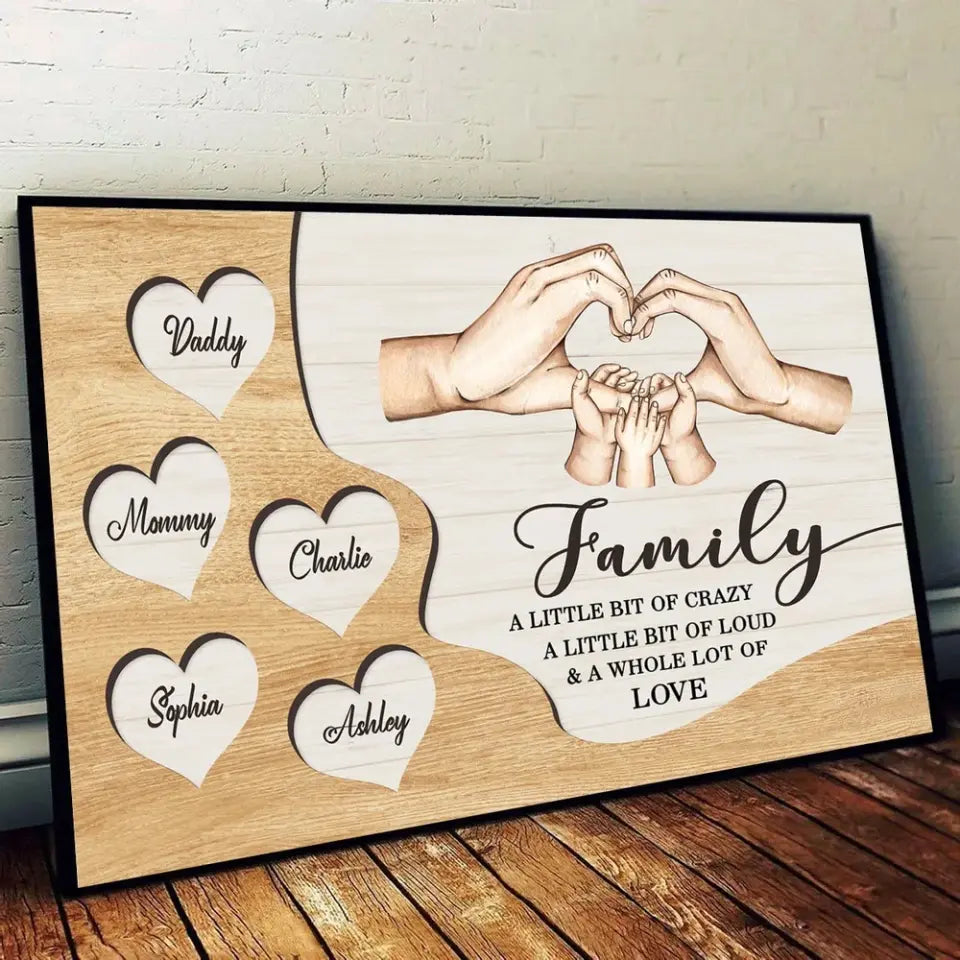 Family A Whole Lot Of Love, Family Hands, Personalized Poster