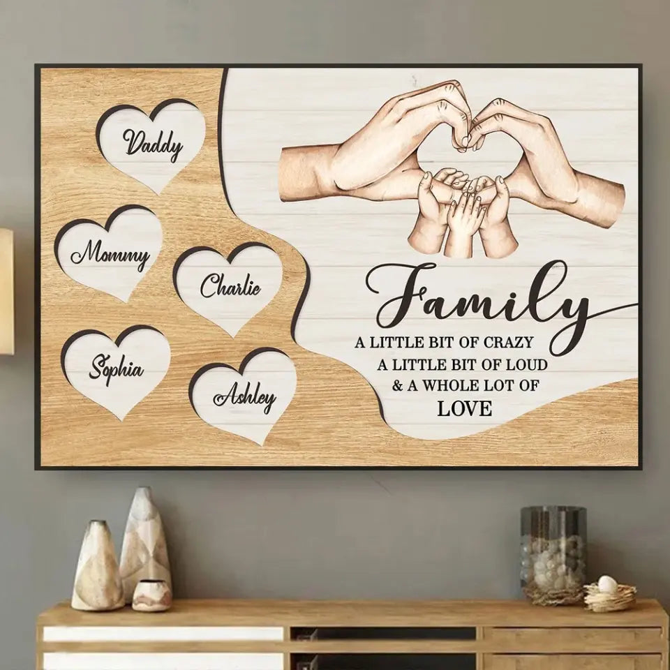 Family A Whole Lot Of Love, Family Hands, Personalized Poster