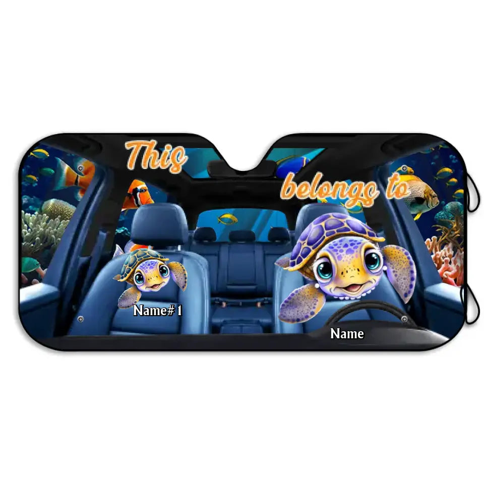 This Grandma Belongs To Turtle Summer - Personalized Auto Sunshade