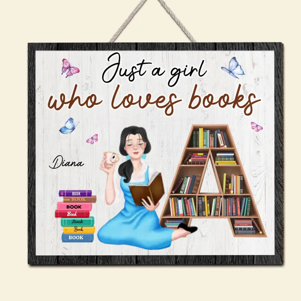 Personalized Gifts For Book Lovers Wood Sign Just A Girl Who Loves Books