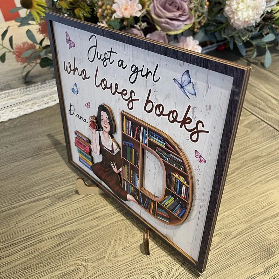 Personalized Gifts For Book Lovers Wood Sign Just A Girl Who Loves Books